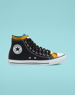 Converse Double Upper Chuck Taylor All Star Női Magasszárú Fekete/Piros/Fehér | OSQWDVJ-HU